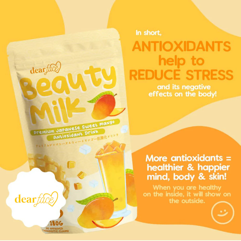 Dear Face Beauty Milk Mango – Antioxidant Beauty Juice Drink with Stress Relief & Skin Glow