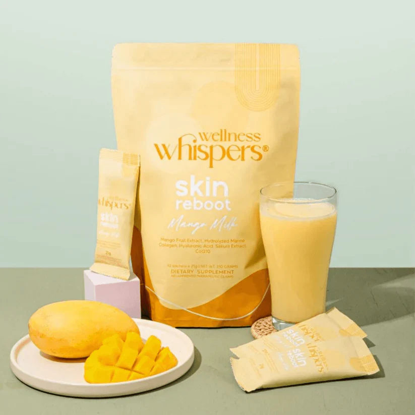 Wellness Whispers Skin Reboot Mango Milk – Hydrolized Collagen Juice for Glowing & Youthful Skin