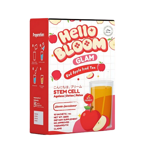 Hello Bloom Glam Red Apple Ice Tea – Ageless Detox Juice Drink