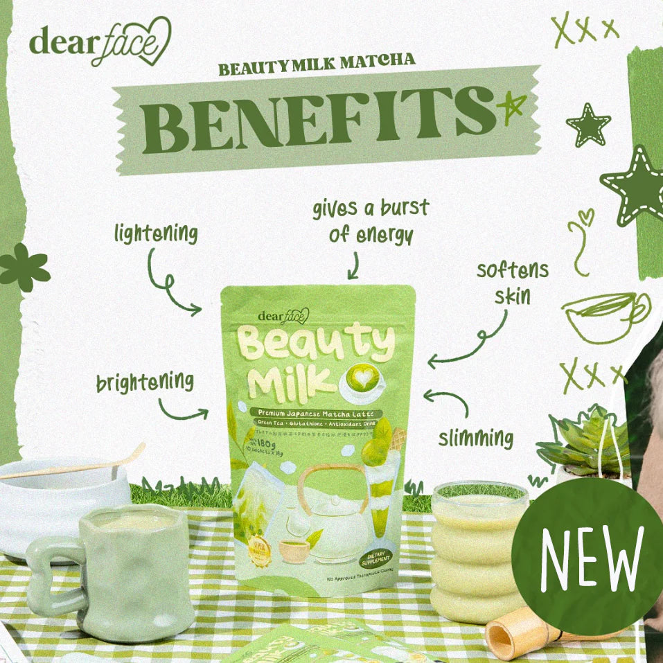 Dear Face Beauty Milk Matcha – Slimming & Brightening Collagen Juice Drink