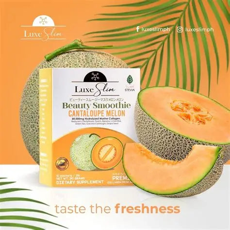 Luxeskin Cantaloupe Melon Juice – Glutathione, L-Carnitine & Hydrolyzed Collagen Whitening Drink